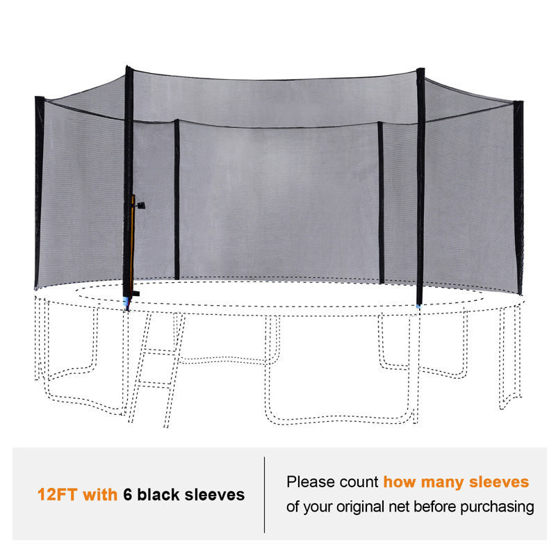Enclosure and Netting for Trampoline, 12'