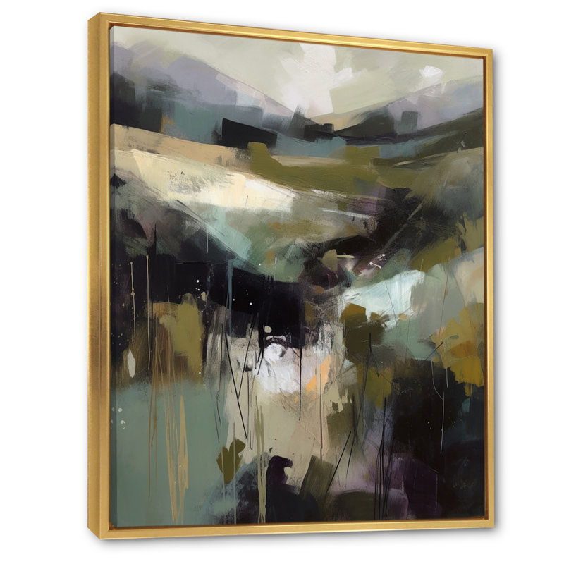 «Herzig Abstract Delicate Brushstroke III», reproduction, H 32 po x l 16 po x P 1 po, Cadre flottant doré