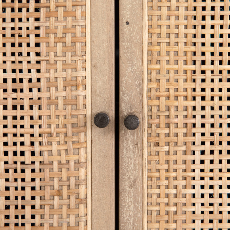 Carmel Sideboard, Black Wash with Natural Cane