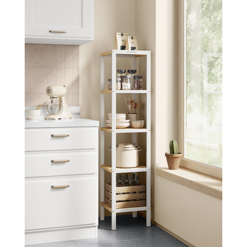 Rovnak 33cm W Steel Shelving Unit, White/Beige