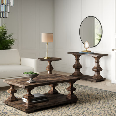 Guruzne 3 Piece Living Room Table Set w/ 1 Cocktail, 1 Sofa Table, & 1 End Table