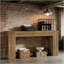 Grand canapé de table, table de couloir en bois, console