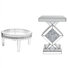 Meichele Crushed Diamond Inlay Round Coffee Table + Glam Mirrored Accent Console Table Set Of 2