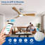 Ventilateur de plafond encastré en bois 42 pouces avec lumières et télécommande, ventilateur d'intérieur à 3 pales à intensité variable fonctionnant avec la télécommande Alexa-562013724-562013702-562013703