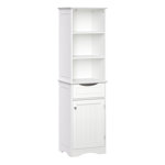 RiverRidge Ashland Tall Bathroom Storage Linen Cabinet and Organizer with Drawer and Shelves