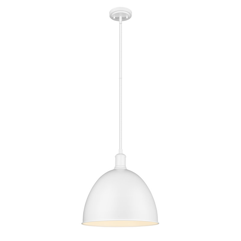 Waldon 1-Light Dimmable Single Pendant , 12.5" H x 12.5" W, Satin White