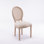 Chaises de salle à manger d'inspiration française 2 pièces, structure en bois massif avec revêtement en lin et dossier tissé en rotin, chaises d'appoint sans accoudoirs beiges pour la décoration intérieure