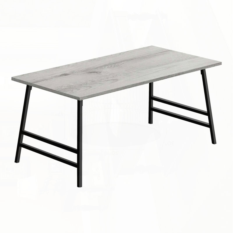 Table basse rectangulaire avec pieds inclinés et stratifié gris