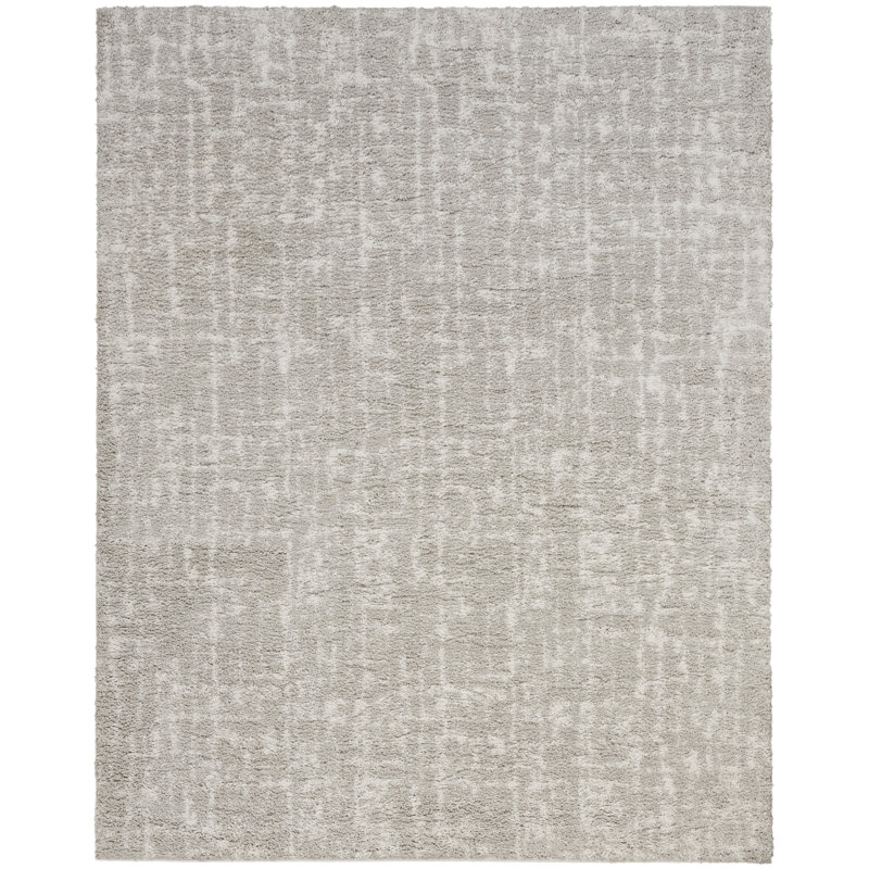 Tapis ivoire moderne à poils longs Modern, Rectangle 7 pi 10 po x 9 pi 10 po