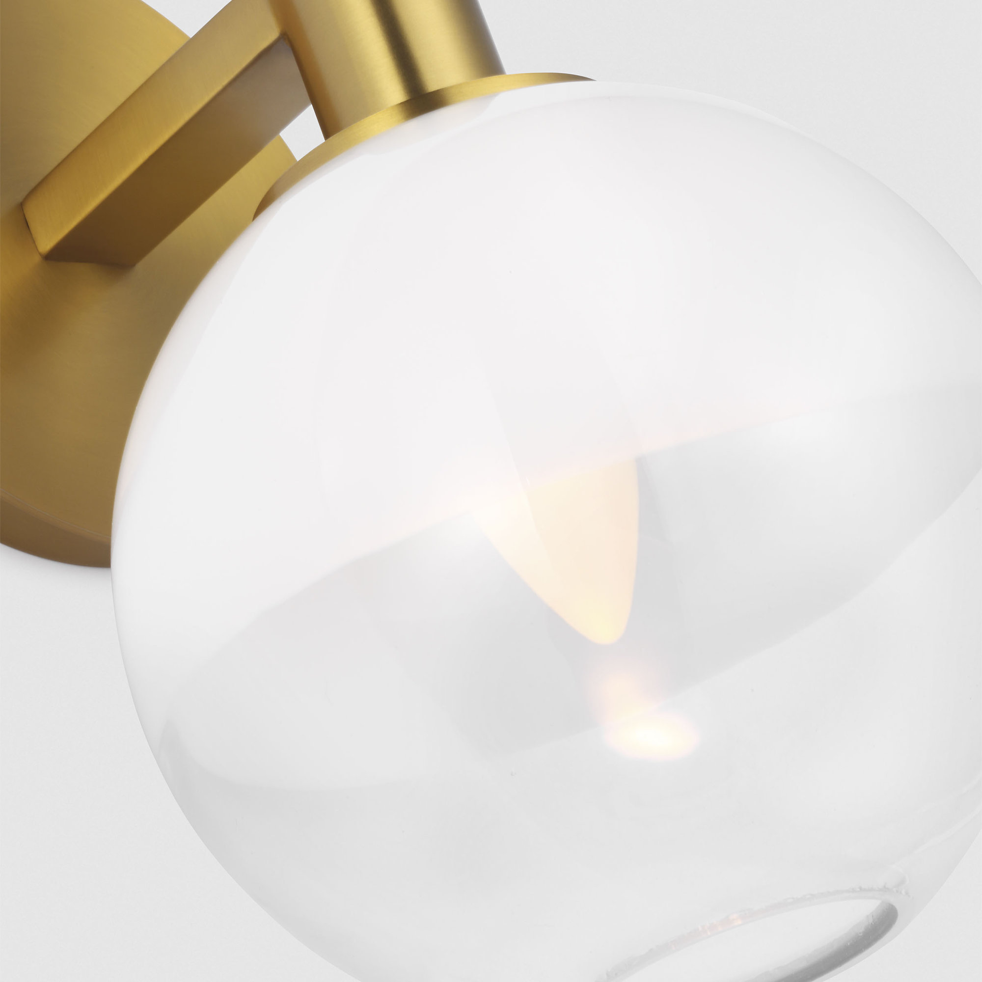 Sean Lavin Lillias Bathroom Bedroom Wall Fixture With Milk Clear Glass Mix Shade, 9.625" H x 6" W x 7" D, Burnished Brass