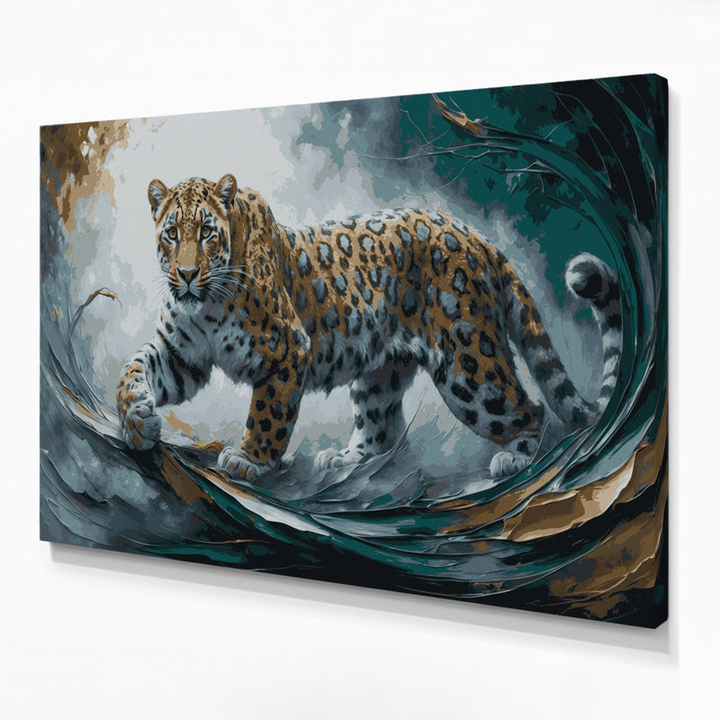 Art animalier sur toile gris, H 16 po x l 20 po
