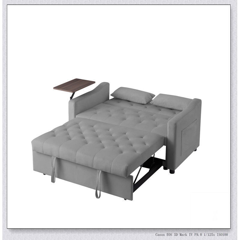 Canapé-lit en velours Structure de base solide, confortable, durable, belle positions multiples réglables, Gris