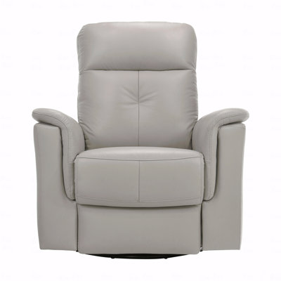 Silver Color Leather Upholstered Reclining Chair Swivel Glider Motion Modern Living Room Furniture Comfort Chair 1Pc