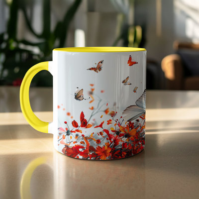 Handmade Ceramic Porcelain Coffee Mug Teacup and Saucer