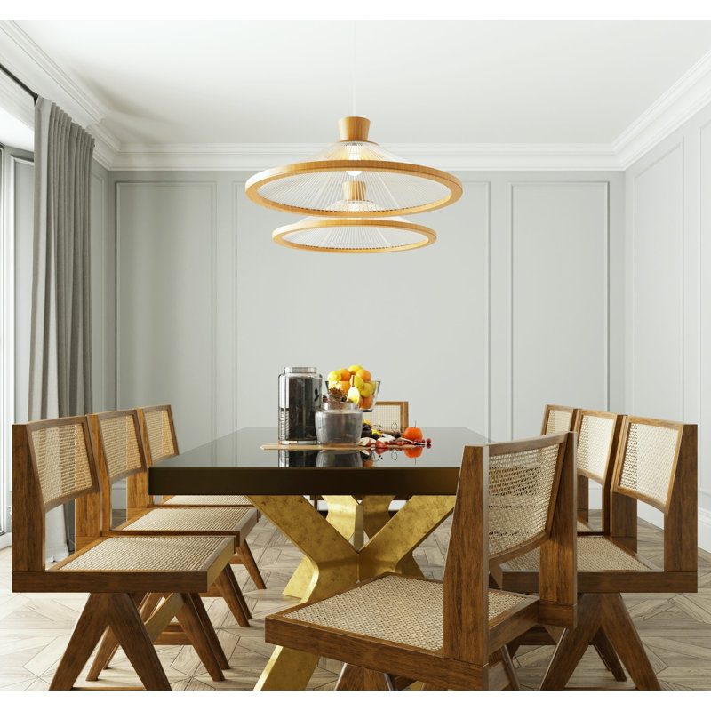 Corda 1 - Light Pendant, 118" H x 26.77" W x 26.77" D, Louro Freijo