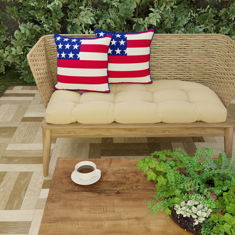 18" x 18" Outdoor Throw Pillow with Welt, American Flag