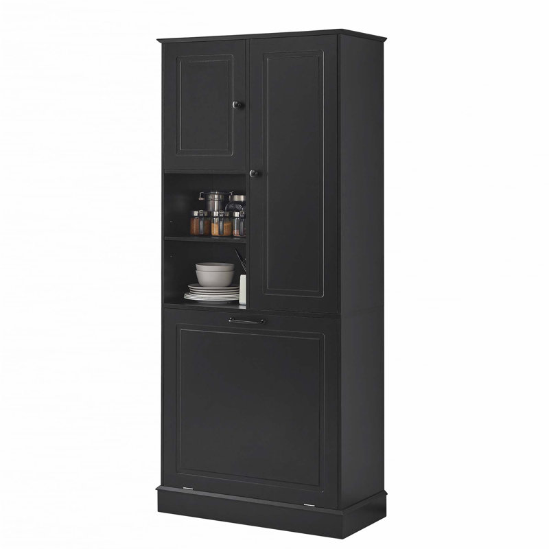 Grande armoire de rangement avec tablettes réglables, Noir