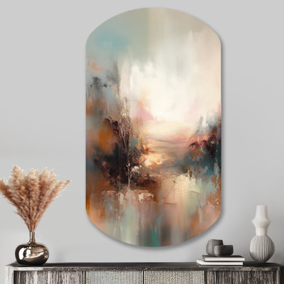 «Brown Abstracted Nature I - Landscape», reproduction d'art asymétrique moderne