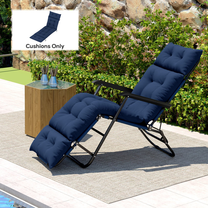 Lounge Chair Cushion, Thick Chaise Lounge Cushion, Navy Blue, Navy Blue