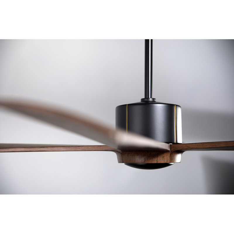 Nouveau Downrod Ceiling Fan, Dark Bronze/Brass, Mahogany, Wall Control