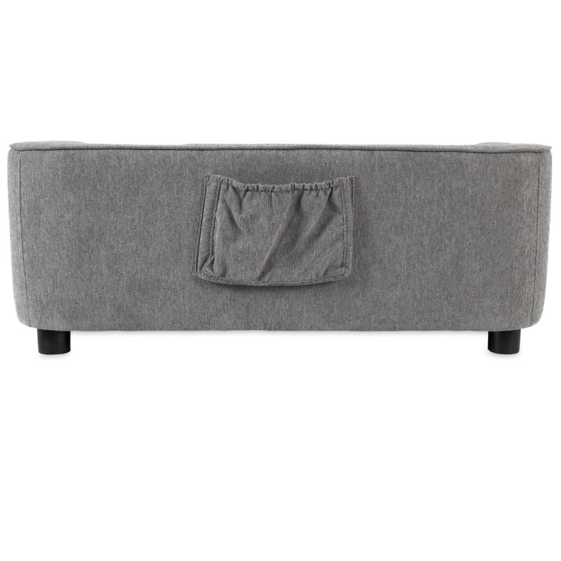 Large Pewter Linen Chew Resistant Dog Sofa Bed
