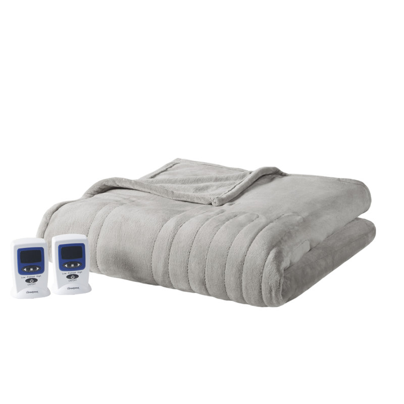 Microplush Heated Blanket With Wifi Technology, King, Gray