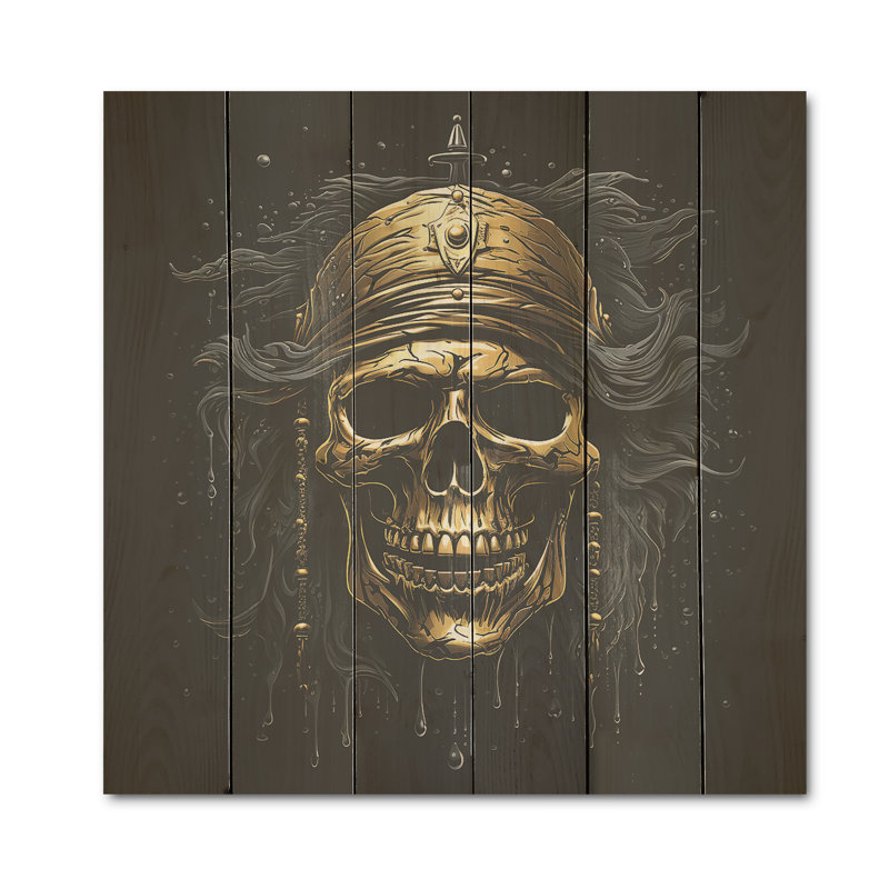 Symbole de pirate Jolly Roger - Art sur bois de pin naturel, H 36 po x l 36 po