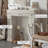 Beige Solid Wood Freestanding Fireplace
