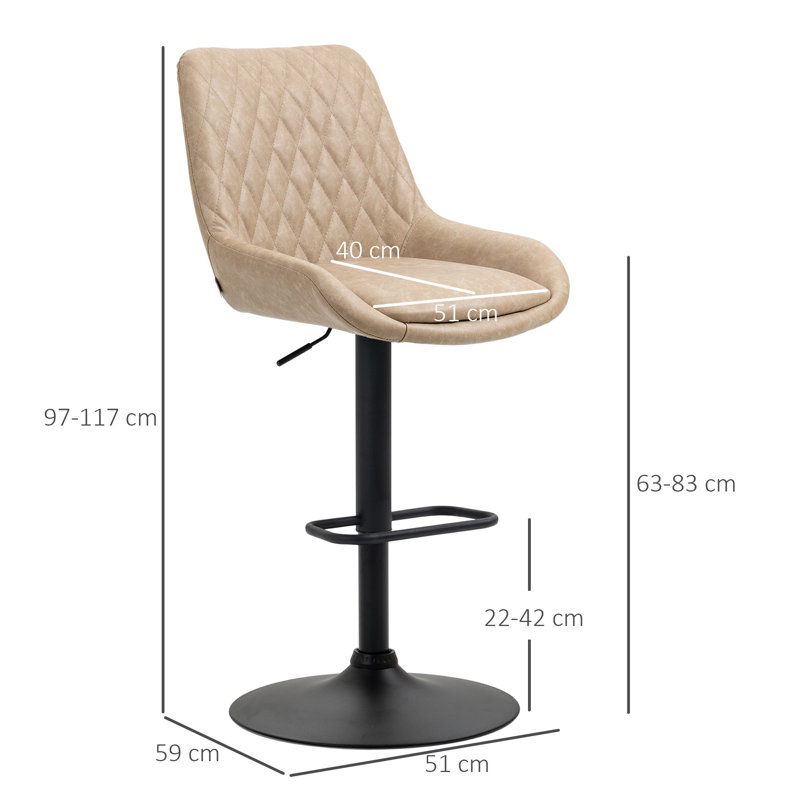 Swivel Upholstered Adjustable Height Counter Stool with Metal Frame, Light Khaki