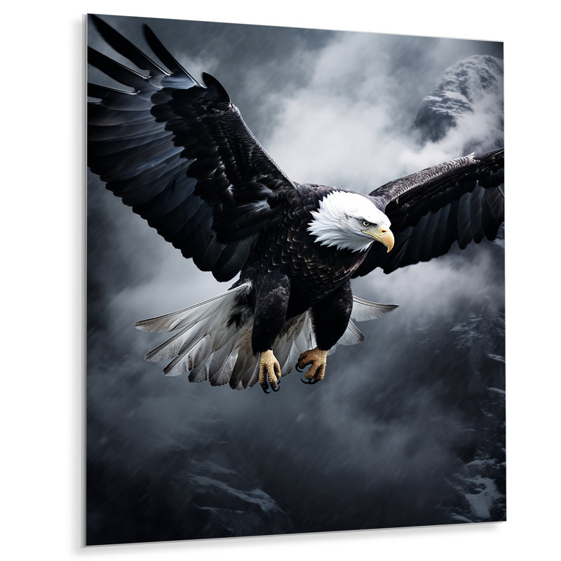 Graceful Soar Eagle, art mural en métal pour le salon, H 44 po x l 34 po