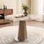 Table de bistro ronde moderne en bois massif pour 2 à 4 personnes | Pied central hexagonal stable et plateau en pierre frittée aspect marbre, idéal comme table de cuisine ou de salon-1761502834-1761502845