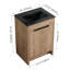 Meuble-lavabo autoportant avec lavabo en céramique et 2 portes d'armoire à fermeture en douceur pour la maison-1338585508