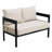 Multi-Person Outdoor Iron Sofa Set With A Table, Rattan Decoration, Waterproof, Rust-Proof, Suitable For Garden, Lawn Use-173797353