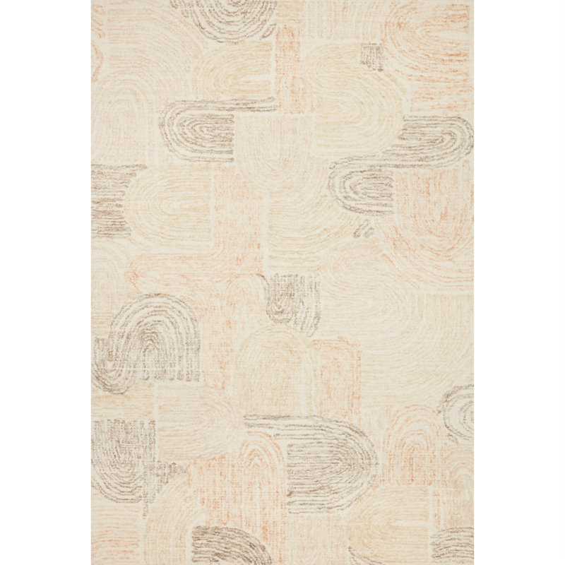 Tapis beige en laine touffeté à la main Manon, Rectangle 9 pi 3 po x 13 pi