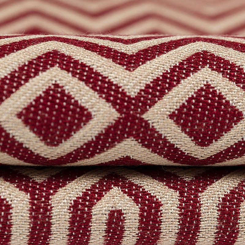 Cynthia Geometric Square Cushion Cover, 60 x 60 cm, Red