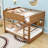 Queen Over Queen Bunk Bed With Built-In Storage Shelves And Charging Station,Ladder