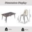 Ensemble repas 5 pièces pour l'extérieur avec table de 63 po et 4 chaises modernes-1166373677