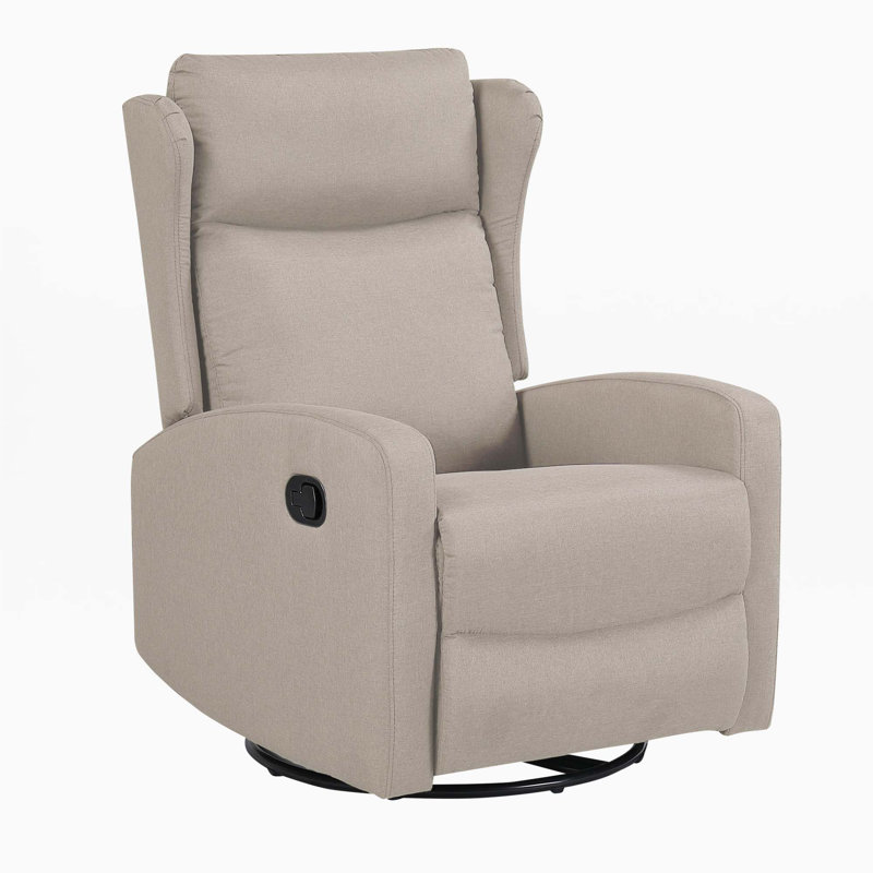 Rocking Swivel Recliner Chair, Grey Linen