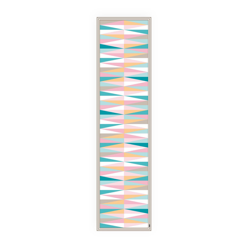 Leatrice Geometric Kitchen Mat, 255 x 65 cm