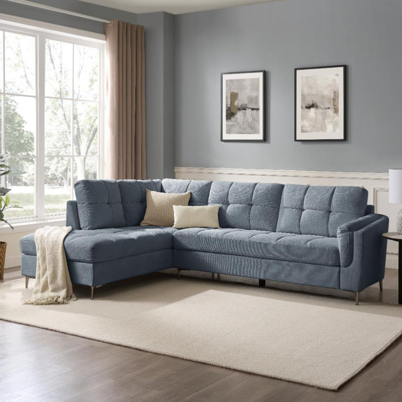 Cassidy 4 Seater Corner Sofa , Blue, Left Hand Facing
