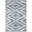 Tapis bleu en coton tissé à la main à motif géométrique California-25664591