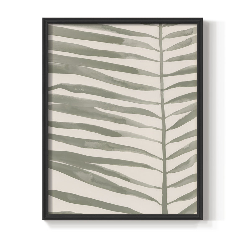 «Frond Fingers II», reproduction encadrée - bois massif, H 11 po x l 9 po, Noir, noir, noir, noir