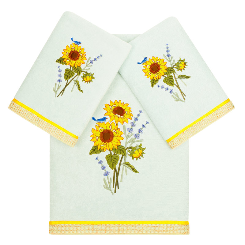 Ensemble de 3 essuie-mains 100% coton 3 pièces, Turquoise