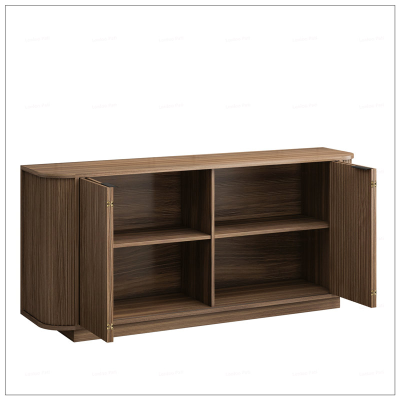 Wavy Storage Sideboard, Double-Door Buffet Cabinet With Adjustable Shelves, Suitable For Kitchen, Living Room, Hallway