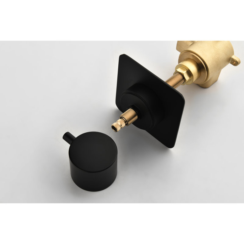 Valve de contrôle de volume en métal coulé noir mat 3/4 po - Douche, laiton, débit élevé, laiton, couleur