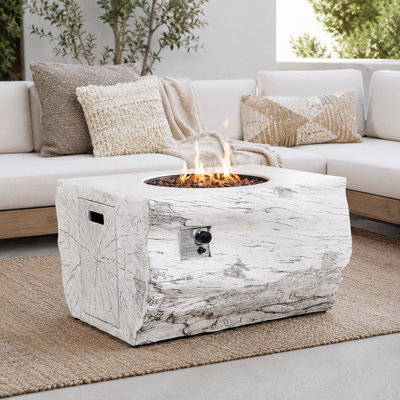 Terrafab Composite Faux Wood Fire Pit Coffee Table