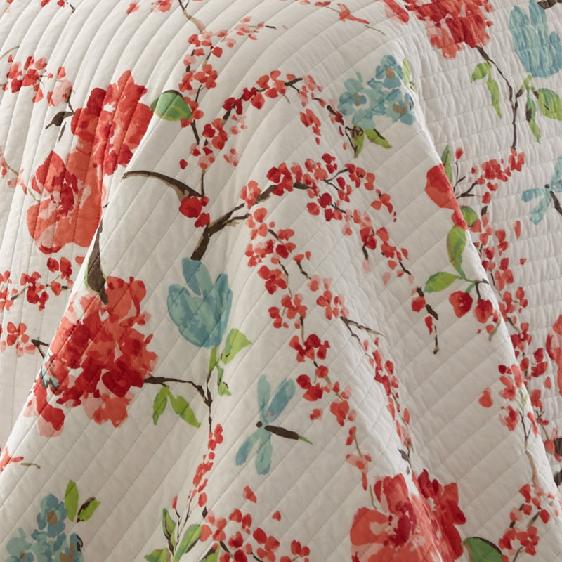 Simone Floral Quilt Set, Queen Quilt + 2 Shams