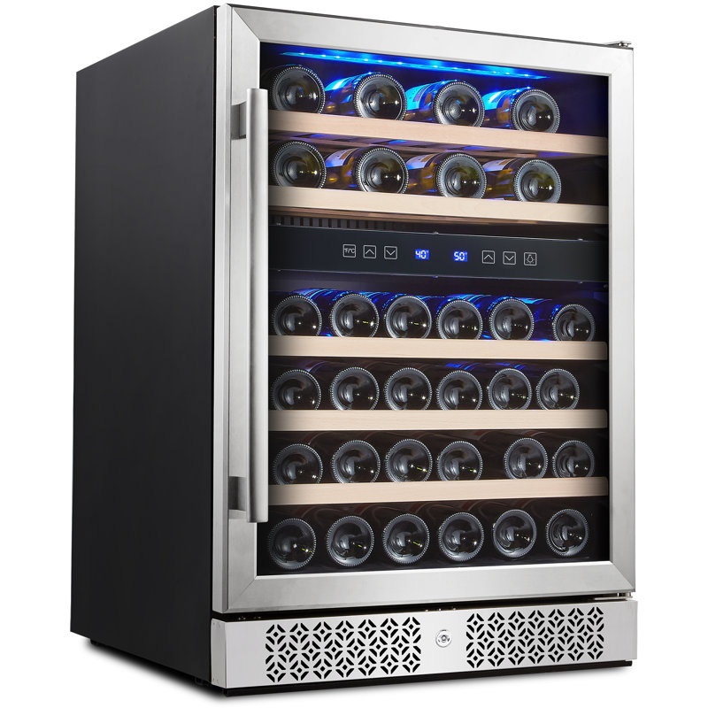 Empava Dual Zone 23.4'' Built-In 46 Bottle Wine Refrigerator with Reversible Door