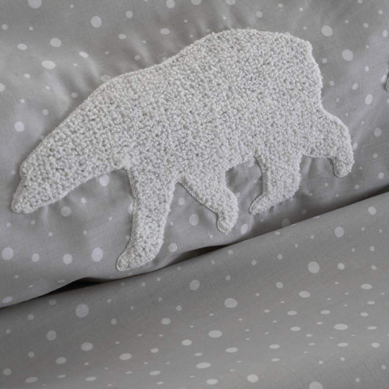 Snuggle Season Polar Bear Tufted Duvet Cover Set with Pillowcases, Double - 2 Standard Pillowcases