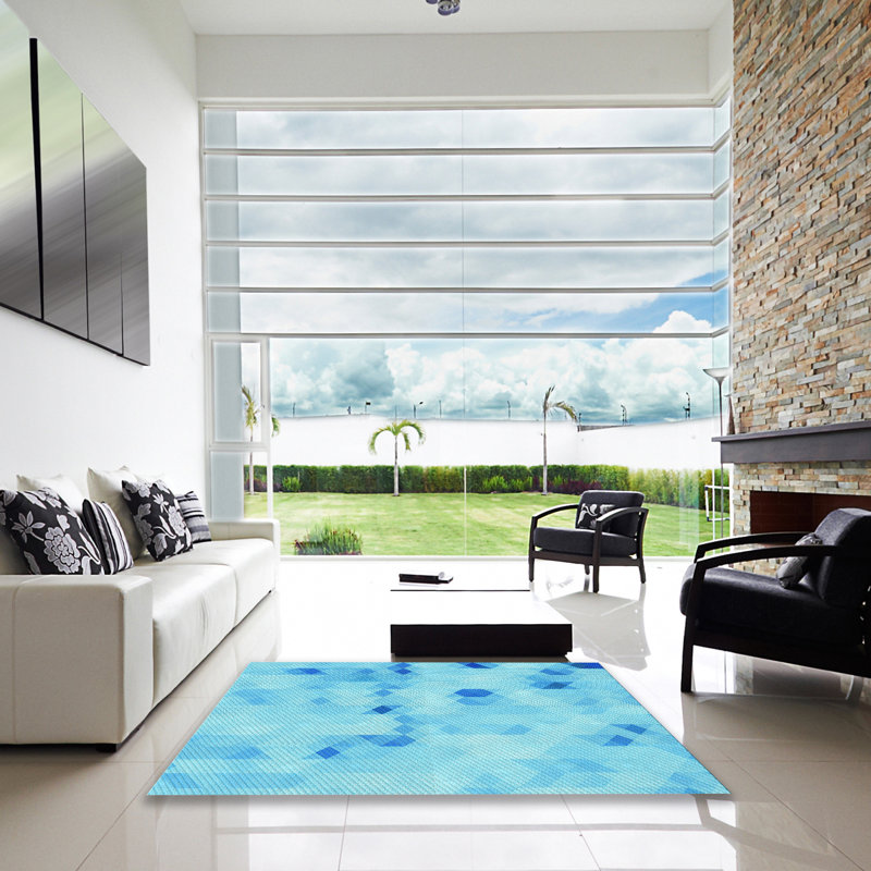 Geometric Indoor Rug, Square 4'